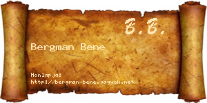 Bergman Bene névjegykártya